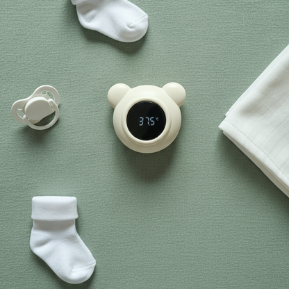 Bear Buddy Bath Thermometer – Sage Green Flat Lay