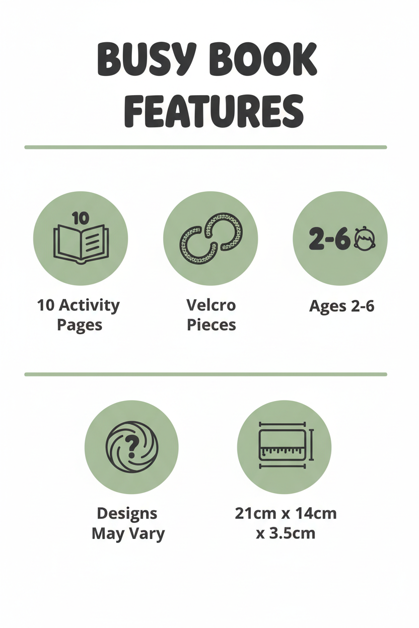 BusyBee Toddler Activity Book - features infographic