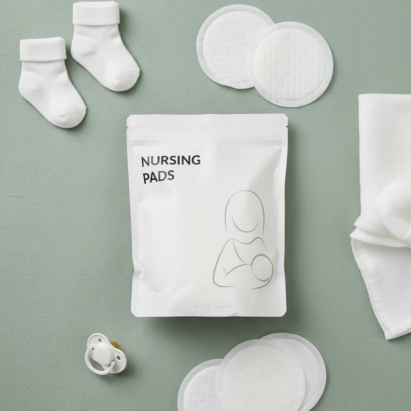 Sage Green Flat Lay - Bag + Pads